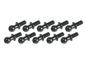 3RACING 4.8MM Ball Stud L=6 (10 pcs) - Black - 3RAC-BS4806/BL