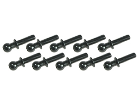 3RACING Common Hopup Ball Stud 4.8MM Ball Stud L=10 (10 pcs) - Black - 3RAC-BS4810/BL