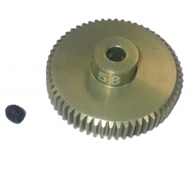 3RACING 64 Pitch Pinion Gear 58T (7075 w/ Hard Coating) - 3RAC-PG6458