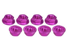 3RACING Aluminum Locknut Serrated (8pcs) - Pink - 3RAC-NS40/PK