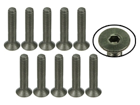 3RACING M3 x 16 Titanium Flat Head Hex Socket - Machine (10 Pcs) - TS-FSM316M