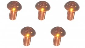 3RACING M3 x 6 AL7075 Button Head Hex Socket - Machine (5 Pcs) Orange - TS-BSM306AL/OR