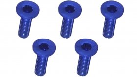 3RACING M3 x 10 AL7075 Flat Head Hex Socket - Machine (5 Pcs) Blue - TS-FSM310AL/BU