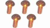 3RACING M3 x 8 AL7075 Button Head Hex Socket - Machine (5 Pcs) Orange - TS-BSM308AL/OR