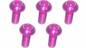 3RACING M3 x 8 AL7075 Button Head Hex Socket - Machine (5 Pcs) Pink - TS-BSM308AL/PK