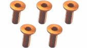 3RACING M3 x 10 AL7075 Flat Head Hex Socket - Machine (5 Pcs) Orange - TS-FSM310AL/OR