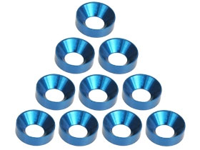 3RACING Aluminium M4 Countersink Washer (10 Pcs) - Light Blue - 3RAC-WC4/LB