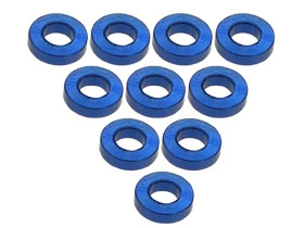 3RACING Aluminium M3 Flat Washer 1.5mm (10 Pcs) - Blue - 3RAC-WF315/BU