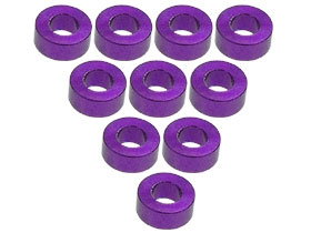 3RACING Aluminium M3 Flat Washer 2.5mm (10 Pcs) - Purple - 3RAC-WF325/PU