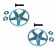 Tamiya Mini 4WD 19mm Aluminum Ball -Race Rollers ( Ringless-Light weight ) -Light Blue - 3RACING M4WD-40/LB