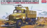 Academy 13402 - 1/72 U.S.2 TON 6X6 Cargo Truck & Accessories WWII Ground Vehicle Set-2