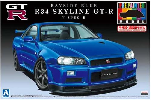 Aoshima AO-00859 - 1/24 No.31 Nissan R34 Skyline GT-R V-Spec II (Bayside Blue)