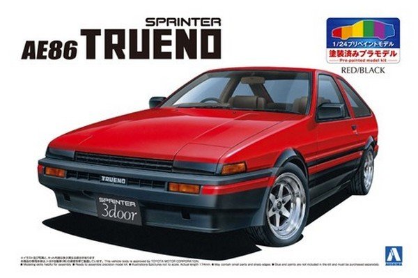 Aoshima 05315 - 1/24 Toyota AE86 Trueno \'83 (Red/Black) Pre Painted Model No.SP