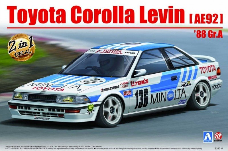 Aoshima AO-09824 - 1/24 Toyota Corolla Levin (AE92) \'88 Gr.A Beemax No.12