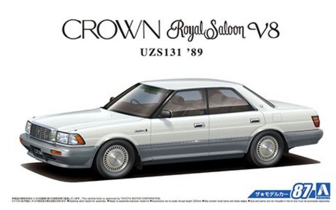 Aoshima 05595 - 1/24 Toyota UZS131 Crown Royal Saloon V8 1989 Model Car No.87