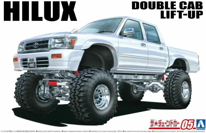 Aoshima 06131 - 1/24 Toyota LN107 Hilux Pick-Up Double Cab Lift-Up 1994 The Tuned Car No.05