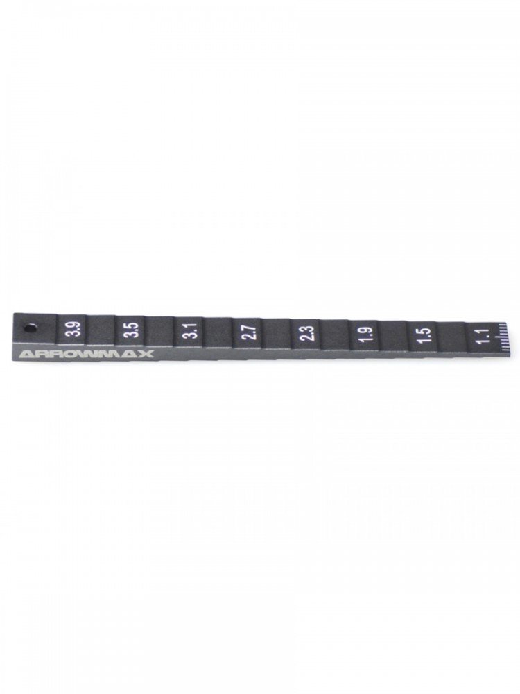 Arrowmax AM-220023-G Setting Gauge 1-4MM (0.1MM) For 1/32 Mini 4WD (Gray)