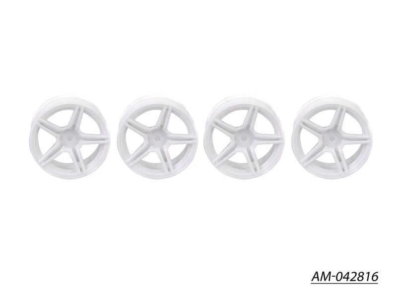 Arrowmax AM-042816 1/10 TC 5 Spoke Split Rims +3MM Offset White (4)