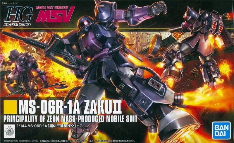 Bandai 5057748 - HGUC 1/144 MS-06R-1A Zaku II Black Tris #151