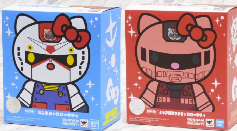 Bandai Chogokin Gundam Hello Kitty and Char\'s Zaku II Hello Kitty (Full Set) 59616 59615
