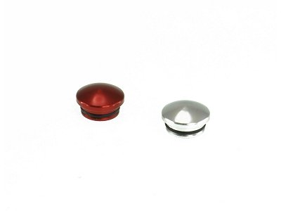 EDS 199032 - 18mm Aluminum End Cap - Red & Silver (2)