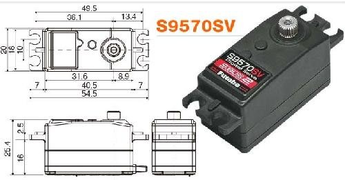Futaba S9570SV Low-Profile HV Servo for Off-Road Racing