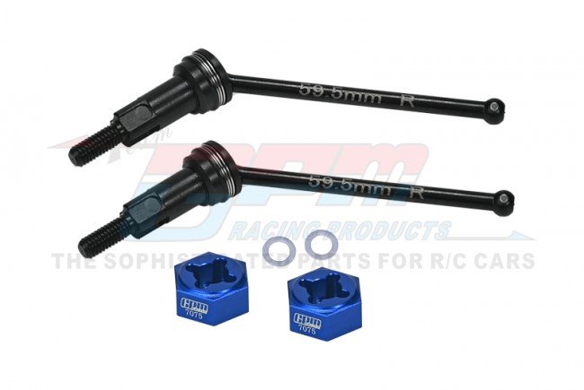 ARRMA GRANITE GROM MEGA 4140 Medium Carbon Steel Rear CVD Drive Shafts With Aluminum 7075 Wheel Hex - GPM MGG059RS