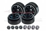 AXIAL 4WD SCX24 DEADBOLT Aluminum 1-inch Beadlock Wheel Rims set (6 Poles) - GPM TRX4MZSP1221