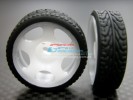 Mini-z AWD Delrin Front/Rear Ridge Rims (5p, 2.5mm Off set , Width 8.3mm) With Tires - 1pr set - GPM DMZA501FR25889