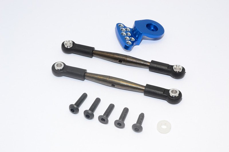 Tamiya Wild Willy 2 WR-02 Spring Steel Anti-thread Steering Tie Rod & Servo Horn - 3pcs set - GPM WW2160STM