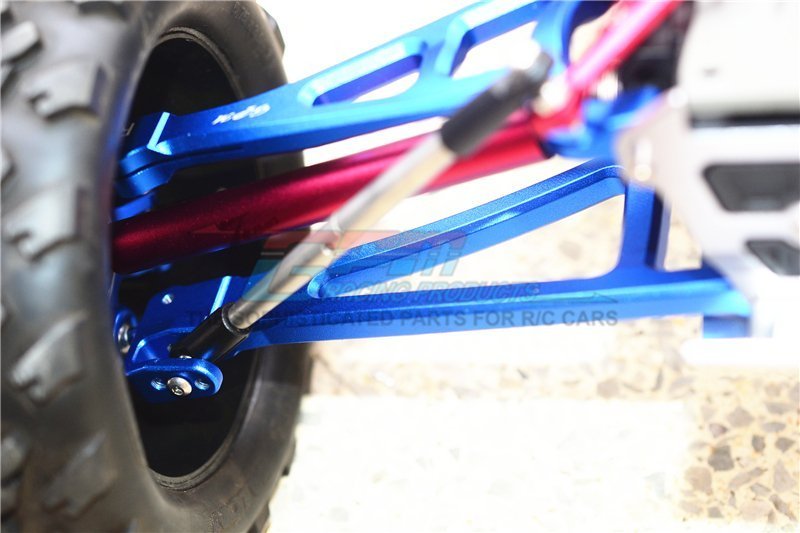 GPM for TRAXXAS-1/10 E-REVO 2.0 VXL 86086-4 Aluminum Front/Rear Knuckle ARMS Blue 8PC Set 