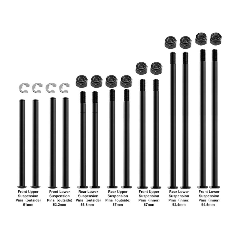 TRAXXAS FUNCO PRO SCALE 2WD SAND CAR 4140 Carbon Steel Completed Front And Rear Suspension Pins - GPM TPS/PIN