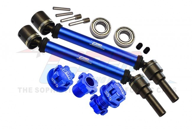 TRAXXAS MAXX MONSTER TRUCK Harden Steel+Aluminum Front/Rear Adjustable CVD Drive Shaft+Aluminum 7075-T6 Hex Adapter+Wheel Lock(suitable For+20mm Widening Kit) - GPM TXMS143F/RSN