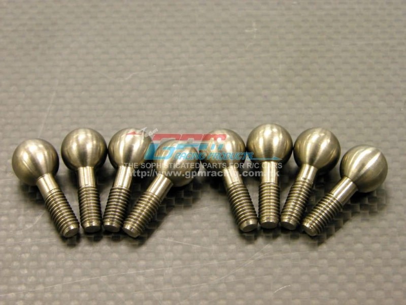 TRAXXAS Revo /Revo 3.3 / E-REVO /Summit Titanium Completed Pillow Balls - 8pcs - GPM TTRV007