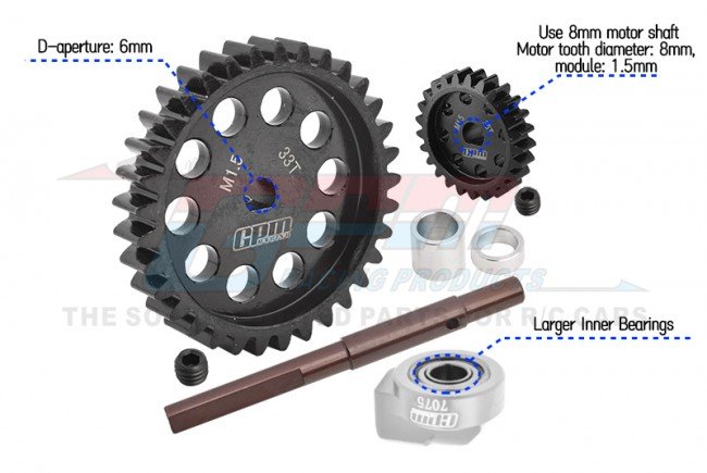 TRAXXAS XRT 8S 40CR Carbon Steel M1.5 Spur Gear 33T + Motor Gear 25T - GPM XRT2533TS