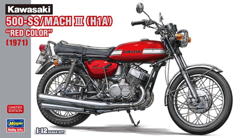 Hasegawa 21775 - 1/12 Kawasaki 500-SS/Mach III (H1A) Red Color 1971