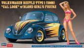 Hasegawa SP445 - 1/24 Volkswagen Beetle Type 1 1966 Cal Look With Blond Girl's Figure 52241 Hasegawa SP445 - 1/24 Volkswagen Beetle Type 1 1966 Cal Look With Blond Girl's Figure 52241
