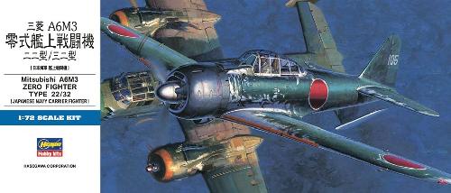 Hasegawa 01456 - 1/72 D26 Mitsubishi A6M3 Zero Fighter Type 22/32