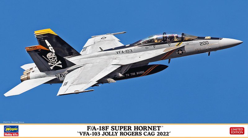 Hasegawa 02458 - 1/72 F/A-18F Super Hornet VFA-103 Jolly Rogers CAG 2022