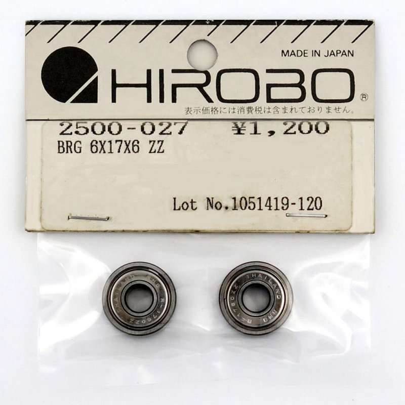 HIROBO 2500-027 BALL BEARING 6 X 17 X 6 MM 2PCS #606ZZ #2500027