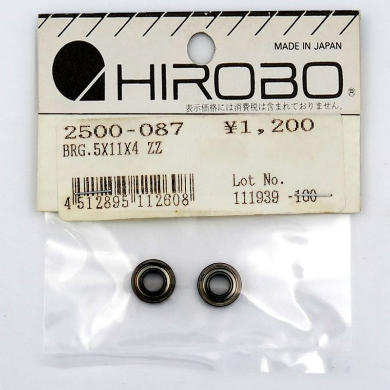 HIROBO 2500-087 BALL BEARING 5 X 11 X 4 MM 2PCS #115ZZ #2500087