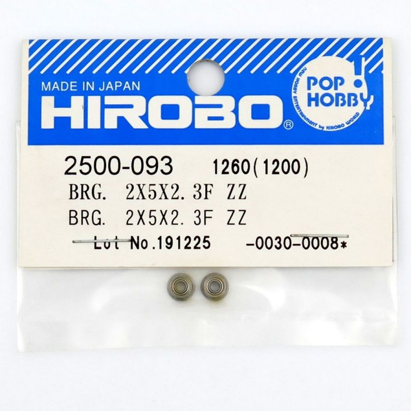 HIROBO 2500-093 FLANGED BALL BEARING 2 X 5 X 2.3 MM 2PCS #F682ZZ #2500093