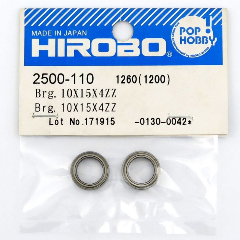 HIROBO 2500-110 BALL BEARING 10 X 15 X 4 MM 2PCS #6700ZZ #2500110