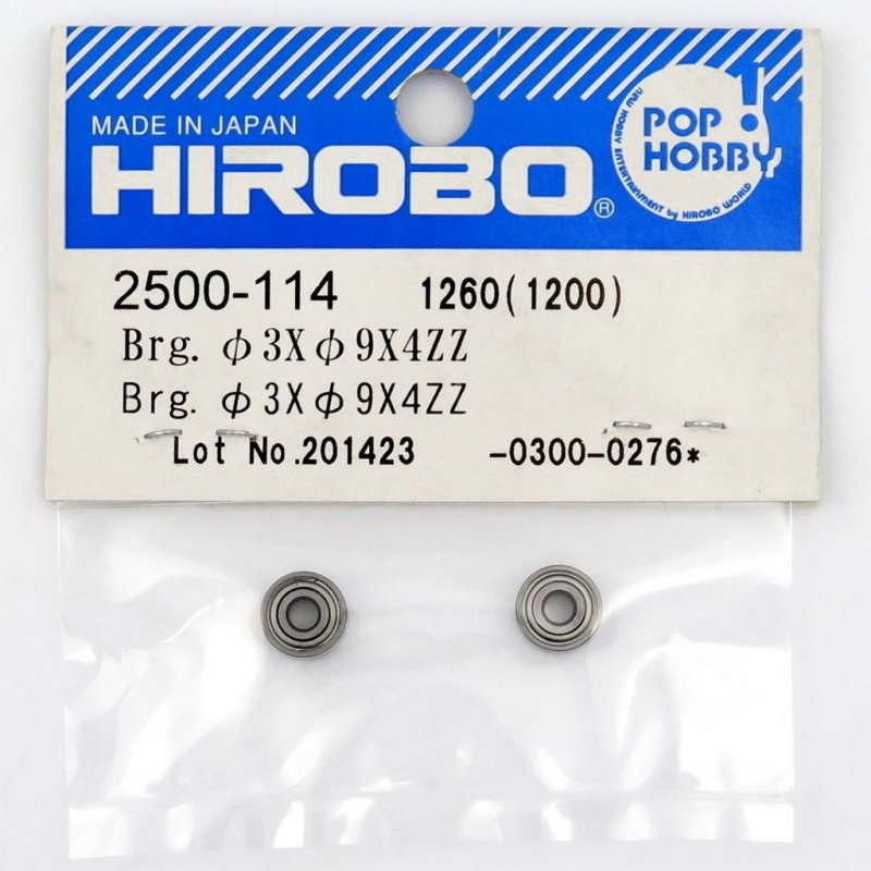 HIROBO 2500-114 BALL BEARING 3 X 9 X 4 MM 2PCS #93ZZ #2500114