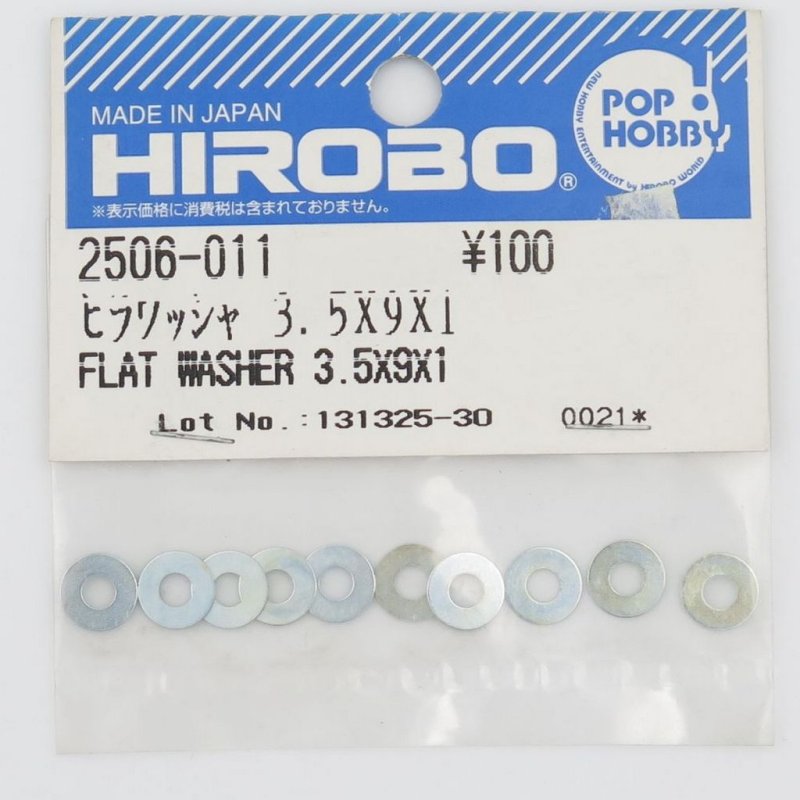 HIROBO 2506-011 FLAT WASHER 3.5 X 9 X 1T #2506011
