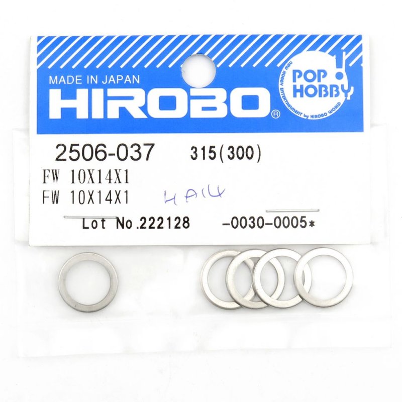 HIROBO 2506-037 FLAT WASHER 10 X 14 X 1T 5PCS #2506037