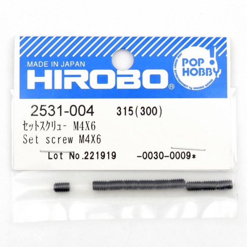 HIROBO 2531-004 SET SCREW M4 X 6 10PCS #2531004