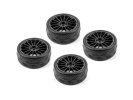HUDY 803041 - 1/10 PRE-CUT Slick Belted Tires Right & Left (2+2)