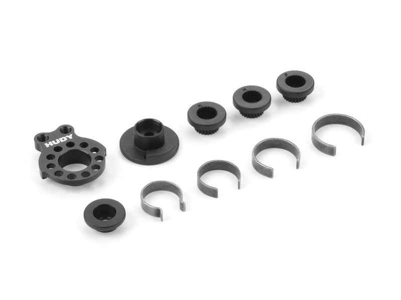 HUDY 293350 - Aluminium Fixed Servo Saver 1/12 - SET
