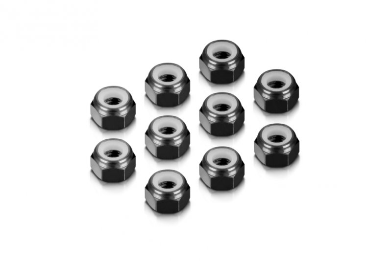 HUDY 296540-K Aluminium NUT M4 - Black (10)